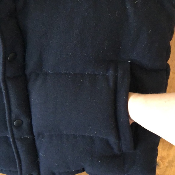 Muji Wool Tweed Down Puffer Vest - Navy XL - Picture 9 of 11